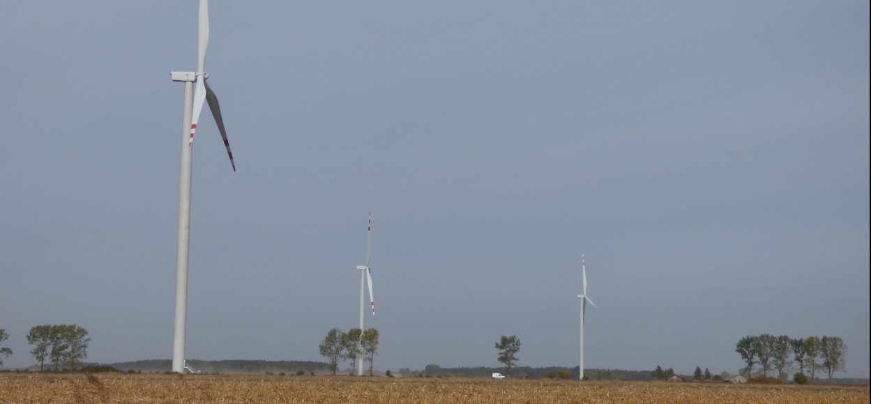Construction of the Dabrowice Wind Farm in Poland